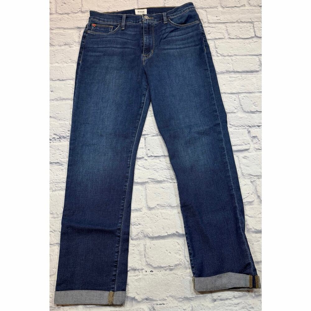 Hudson Blair Cuffed High Rise Straight Cropped Jeans ALYONA Wash Sz 29 J47